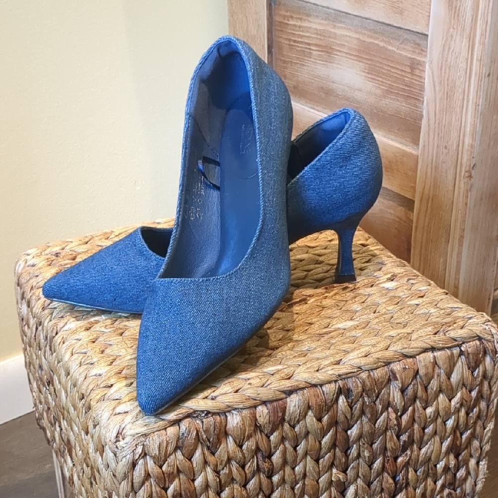 Ardene Blue Denim Heels